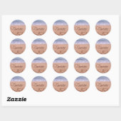 Sticker Rond Coeurs dans le sable pour toujours (Feuille)