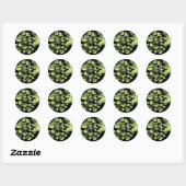 Sticker Rond Coeurs d'argent (Feuille)
