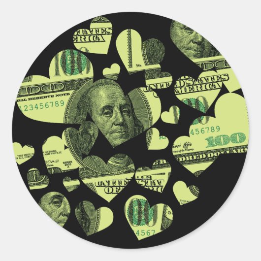 Sticker Rond Coeurs d'argent (Devant)
