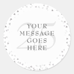 Sticker Rond Cœurs d'Argent 25e Anniversaire