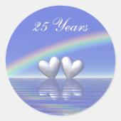 Sticker Rond Coeurs d'argent du 25e anniversaire (Devant)