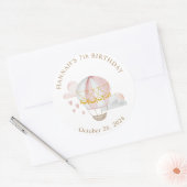 Sticker Rond Coeurs de ballon à air chaud Anniversaire Classic  (Enveloppe)