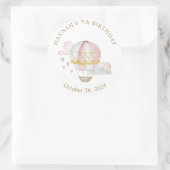 Sticker Rond Coeurs de ballon à air chaud Anniversaire Classic  (Sac)