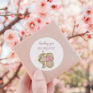Sticker Rond Coeurs de boîte aux lettres mignonne Enveloppe Sai