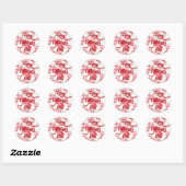 Sticker Rond Coeurs de bonbons (Feuille)