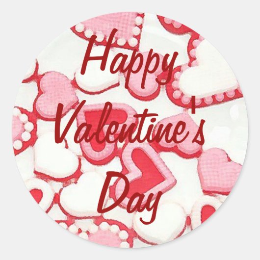 Sticker Rond Coeurs de bonbons (Devant)