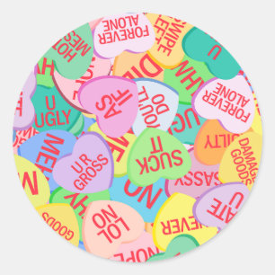 Sticker Rond Coeurs de bonbons V. 2.0