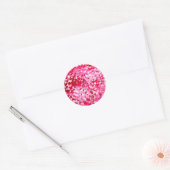Sticker Rond Cœurs de confettis roses (Enveloppe)