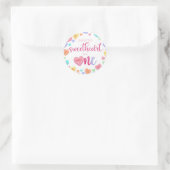 Sticker Rond Coeurs de conversation 1er anniversaire (Sac)