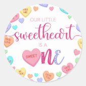 Sticker Rond Coeurs de conversation 1er anniversaire (Devant)