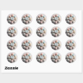 Sticker Rond Coeurs de cupcakes (Feuille)