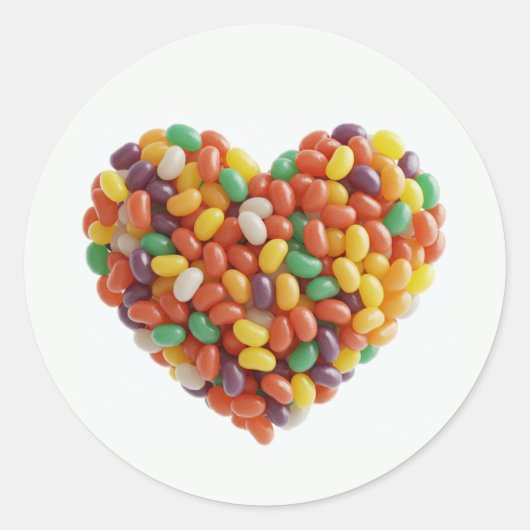 Sticker Rond Cœurs de Jellybeans (Devant)