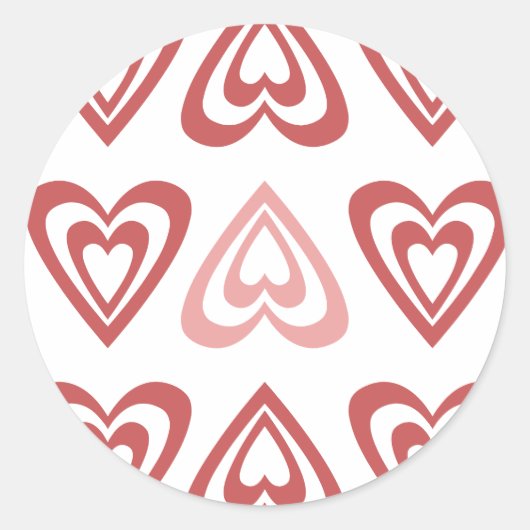 Sticker Rond Cœurs de la Saint-Valentin Mignons – Conception d' (Devant)