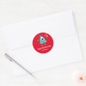 Sticker Rond Coeurs de la Saint Valentin Rouge (Enveloppe)