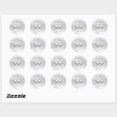 Sticker Rond Coeurs de l'anniversaire d'argent (Feuille)