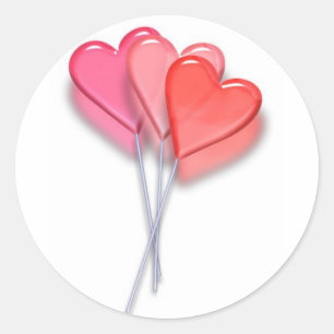 Sticker Rond Coeurs de lucette