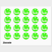 Sticker Rond Coeurs de Merci vert citron à citron vert (Feuille)