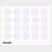 Sticker Rond Coeurs de Parties scintillant rose violet personna (Feuille)
