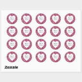 Sticker Rond Coeurs de Parties scintillant roses (Feuille)
