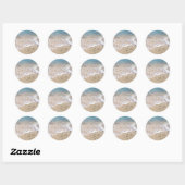 Sticker Rond Coeurs de plage mariages (Feuille)