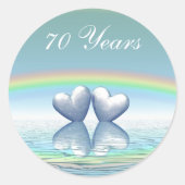 Sticker Rond Coeurs de platine du 70e anniversaire (Devant)