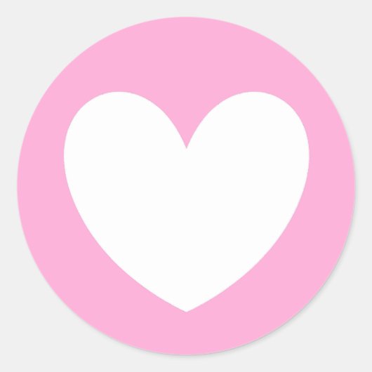 Sticker Rond Coeurs de polka blanc sur Cotton Candy rose (Devant)