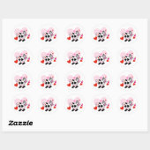 Sticker Rond Coeurs de vache (Feuille)