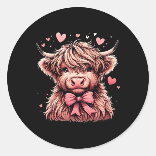 Sticker Rond Cœurs de vache pour la Saint-Valentin (Devant)