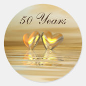 Sticker Rond Coeurs d'or (Devant)