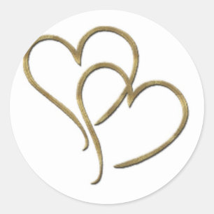 Sticker Rond Coeurs d'or
