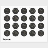 Sticker Rond Coeurs d'or intervertissants (Feuille)