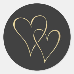 Sticker Rond Coeurs d'or intervertissants