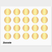 Sticker Rond Cœurs Dorés Faux Modèle Vierge Glamour Doré (Feuille)
