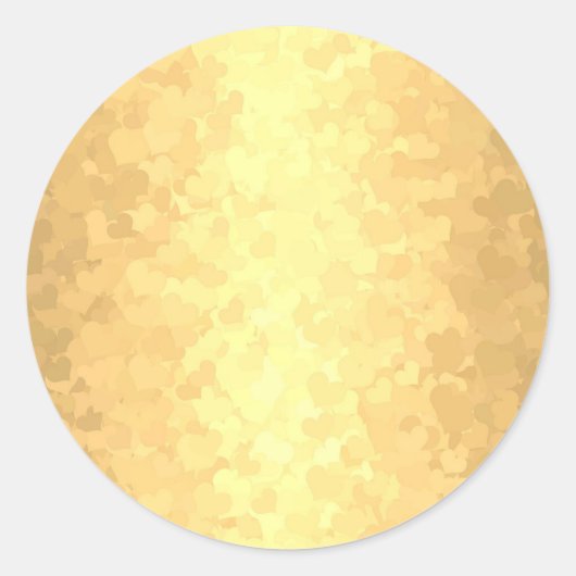 Sticker Rond Cœurs Dorés Faux Modèle Vierge Glamour Doré (Devant)