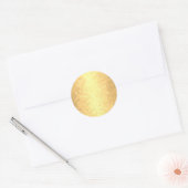 Sticker Rond Cœurs Dorés Faux Modèle Vierge Glamour Doré (Enveloppe)