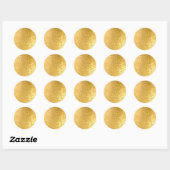 Sticker Rond Cœurs dorés Moderne Élégant Modèle Vierge Chic (Feuille)