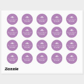 Sticker Rond Coeurs doux Mariage pourpre doux (Feuille)