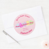 Sticker Rond Coeurs doux Valentines Bonbons (Enveloppe)