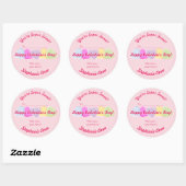 Sticker Rond Coeurs doux Valentines Bonbons (Feuille)