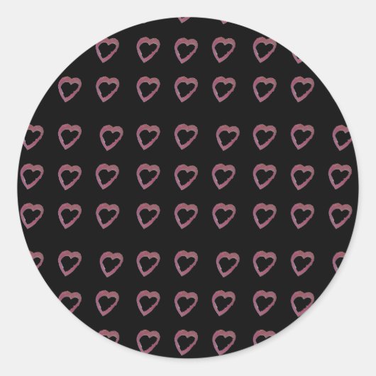 Sticker Rond Coeurs en rouge à lèvres rose chaud (Devant)