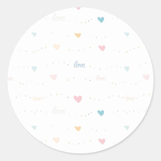 Sticker Rond Coeurs et amour (Devant)