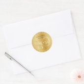 Sticker Rond Coeurs et anneaux Mariages d'or (Enveloppe)