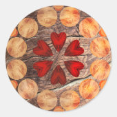 Sticker Rond Cœurs et cercles en kaléidoscope  (Devant)