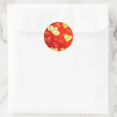 Sticker Rond Coeurs et fleurs (Sac)