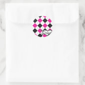 Sticker Rond Coeurs et Jacquard (Sac)