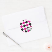 Sticker Rond Coeurs et Jacquard (Enveloppe)