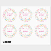 Sticker Rond Coeurs et muffins Aquarelle Motif bougie Biz (Feuille)