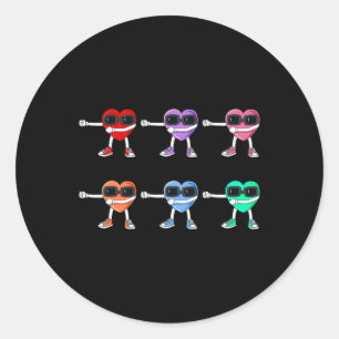 Sticker Rond Coeurs Flossants Valentines Jour Floss Comme Un Bo