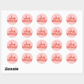 Sticker Rond Coeurs I Love Chiens Tshirts et cadeaux (Feuille)