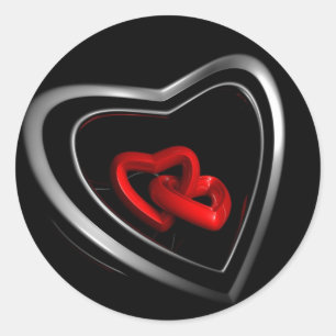 Sticker Rond Coeurs liés